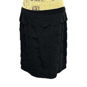 328 - CLEO SCALLOPED LOOK BLACK LINED SKIRT